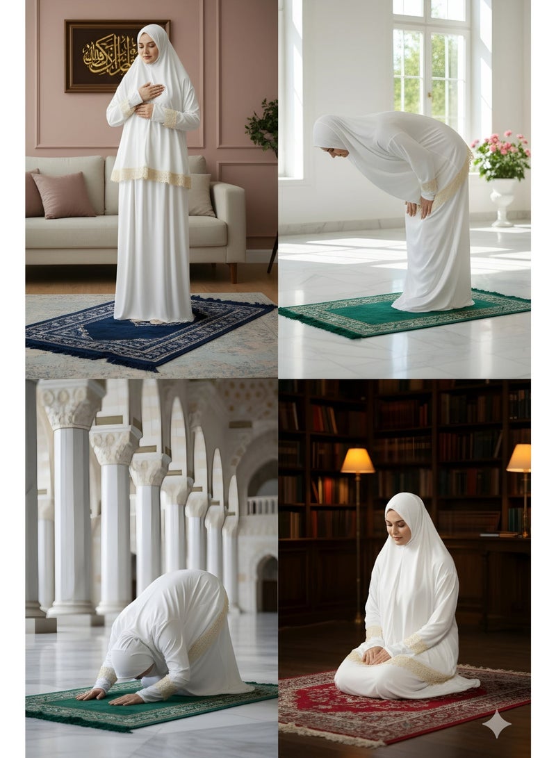 OLUDENIZ Women’s Two-Piece Prayer Dress – Cool Lycra Fabric – Full Modest Coverage – Fits Most Sizes – Turkish Quality – Perfect Gift Option - Image 4